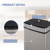 Sensor Trash Can, 19 Gallon Stainless Steel Kitchen Garbage Can with 3 Compartments