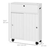 Bathroom Storage Cabinet, Bathroom Cabinet with 4 Rolling Wheels and Paper Holes
