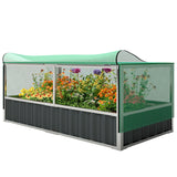 Jardinière surélevée 5,7 x 3 x 2,3 pi en acier avec couverture pour l'extérieur