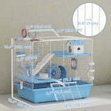 Hamster Cage, 3-Tier Small Animal Cage with Excerise Wheel