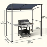 7' x 5' Garden Grill Canopy, BBQ Grill Gazebo Tent with Steel Frame and Hooks