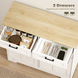 13 Gallon Tilt Out Garbage Cabinet, 2 Drawers, Door Racks, Adjustable Shelves