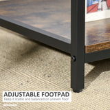 Industrial Coffee Table with Storage Shelf, 2-tier Center Table for Living Room
