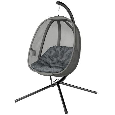 Hanging Egg Chair, Folding Basket and Thickened Cushion