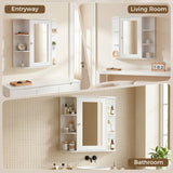 Mirrored Bathroom Wall Cabinet Wall Mounted Medicine Cabinet with Door & Shelves