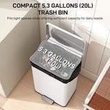 Garbage Bin, 5 Gallon (20 L) Garbage Can with Removable Inner Bucket