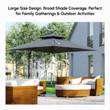 10' x 10' Cantilever Patio Umbrella, Double Top Square Offset Umbrella with 360° Rotation, 5 Adjustable Tilt Angles