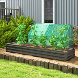 8'x2'x1' Galvanized Raised Bed, Large Elevated Planter Box for Growing Flowers