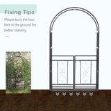 Arche de jardin acier 6,7 pi avec portail, tonnelle cour extérieure pour plantes grimpantes décoration pelouse