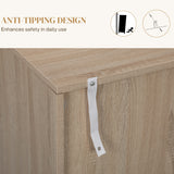 Modern Sideboard, Buffet Cabinet with Adjustable Shelves, 3 Chevron Doors for Living Room