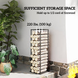 Firewood Rack Outdoor, Vertical Fireplace Storage Rack, 220 lbs Capacity, 13