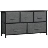 Armoire de rangement à tiroirs en lin, tour de commode avec 5 tiroirs amovibles, cadre en métal, pieds réglables pour salon