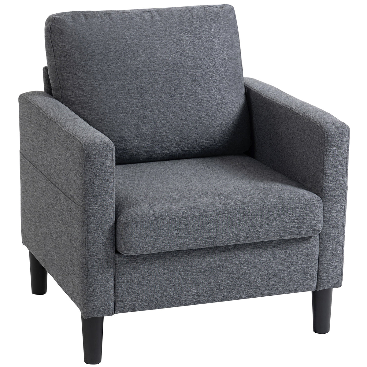 Fauteuil d'Appoint Moderne Rembourré pour le Salon avec Siège Épais et Accoudoirs