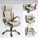 Ergonomic Office Chair PU Leather Executive on Rolling Wheels Task Computer Height Adjustable Swivel Ergonomic