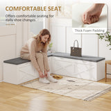 Shoe Bench L-Shaped Shoe Storage Bench Padded Cushion for Entryway Corner
