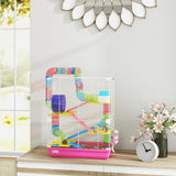 5 Tiers Hamster Cage Portable with Exercise Wheels Play Tube Water Bottle Dishes House Ladder for Gerbils