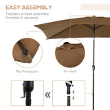 6.5x10ft Rectangle Aluminum Tilt Patio Umbrella