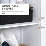 Tall Bathroom Storage Cabinet, Freestanding Tower Cabinet with Adjustable Shelf, 3 Open Shelves