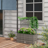 Wicker Raised Garden Bed with Trellis, 42