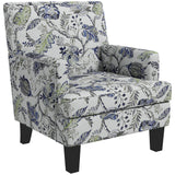 Upholstered Armchair, Mid-Century Accent Chair with Floral Pattern