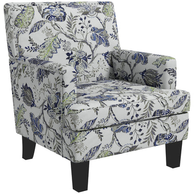 Fauteuil rembourré, Chaise d'accent mi-siècle avec motif floral