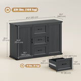 Sideboard with 3 Drawers and 2 Doors, 47