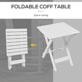 Ensemble de 3 Chaises Berçantes Extérieures, Ensemble de Chaises Berçantes de Patio en Bois avec Table Pliante, Dossier Haut et Accoudoirs