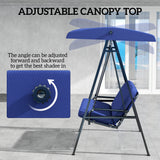 2-Seater Outdoor Porch Swing with Adjustable Canopy, Patio Swing Chair for Garden
