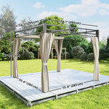 10' x 10' Outdoor Gazebo, UPF30+ Free Standing Metal Pergola Kit