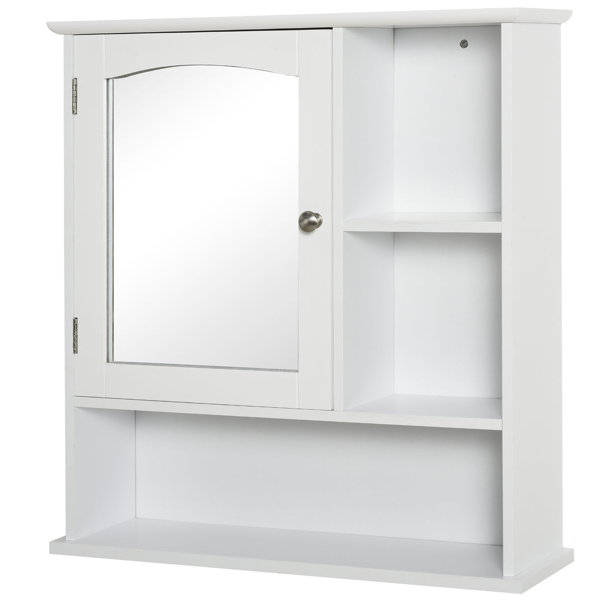 Armoire à pharmacie murale, meuble de salle de bain avec miroir, portes et étagères de rangement