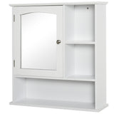 Armoire à pharmacie murale, meuble de salle de bain avec miroir, portes et étagères de rangement