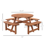 Table Banc Pub Rond Bois 8 Places & Table de Pique-nique