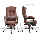 Fauteuil de bureau de massage vibrant 6 points en microfibre avec repose-pieds escamotable
