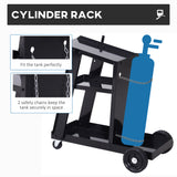 3 Tier Welding Cart Welder Trolley Garage Welding/Plasma Cutter Cart for Tanks Gas Bottles w/ Safety Chain