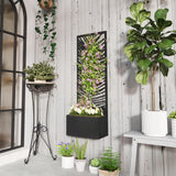 Raised Garden Bed with Outdoor Privacy Screen, Metal Planter Box with Trellis