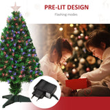 2.5FT Prelit Artificial Tabletop Christmas Tree with Fibre Optics Holiday Home Xmas Decoration for Table and Desk Geen