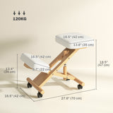 Ergonomic Kneeling Chair, Posture Chair with Rubberwood Frame