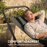 Hamac extérieur avec support, Lit de repos stable robuste avec poche latérale et appuie-tête pour cour patio piscine