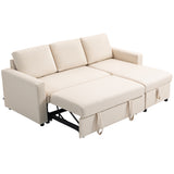 Canapé-lit de 83 po, canapé d'angle en forme de L convertible avec méridienne de rangement réversible