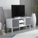 Modern TV Stand Cabinet with Foldable Drawers and Shelves for Living Room