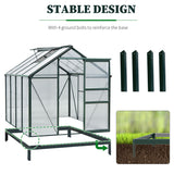 Serre 6' x 8' panneaux jumeaux transparents et cadre vert appuyez pour sélectionner