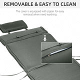 Coussin de Remplacement pour Chaise Longue de Jardin, Coussins de Patio à Siège Profond avec Rembourrage Épais, Appuie-tête