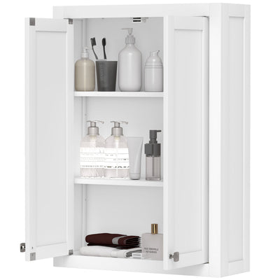 Bathroom Cabinet Wall Mounted, Modern Bathroom Wall Cabinet with 2 Doors and 2 Adjustable Shelves