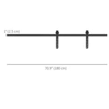 6FT Antique Sliding Barn Wood Door Hardware Kit Cabinet Closet Hanger Set for Single Door Coffee