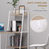 Computer Desk with Storage Sheves and Foldable Tabletop, Writing Desk for Home Office and Study