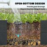 Vinyl Raised Garden Bed Kit, 3-Tier Elevated Garden Box with Open Bottom