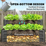 2 Tier Galvanized Raised Garden Bed, Steel Planter Box for Vegetables, 47