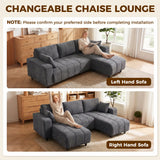 Sectional Couch with Integrated Seat, 3 Seater L-Shaped Sofa with Changeable Chaise