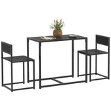 Ensemble Table et Chaises de Salle à Manger, Style Industriel, pour 2 Personnes, pour Petits Espaces