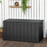 81 Gallon Garden Storage Box, Waterproof Double Wall Storage Container with Wheels and Handles